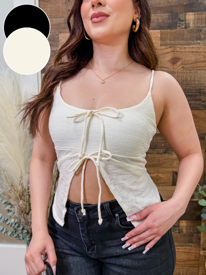 Mae Front Tie Spaghetti Strap Top