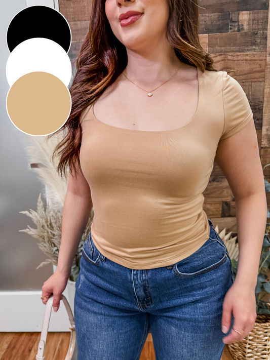 Gabby Double Layered Scoop Neck Top