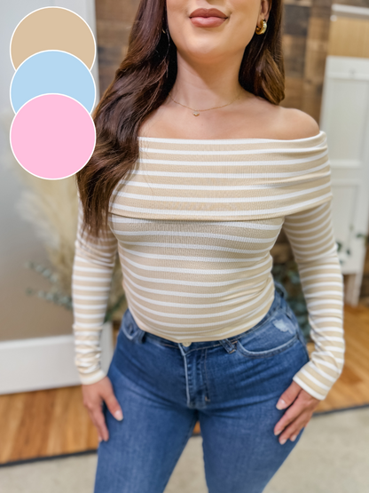 Lexi Off Shoulder Striped Top