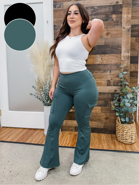 Luna Flared Cargo Pocket Leggings
