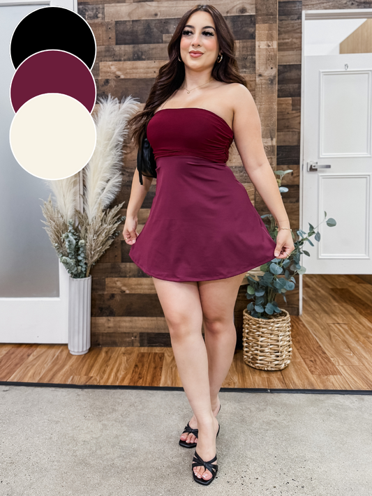 Rebecca Strapless Mesh A-Line Dress