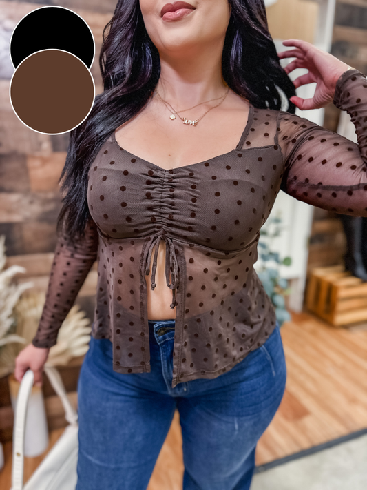 Phoebe Polka Dot Sheer Top