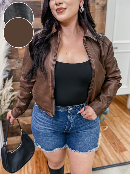 RESTOCK! Madeline Leather Collared Jacket