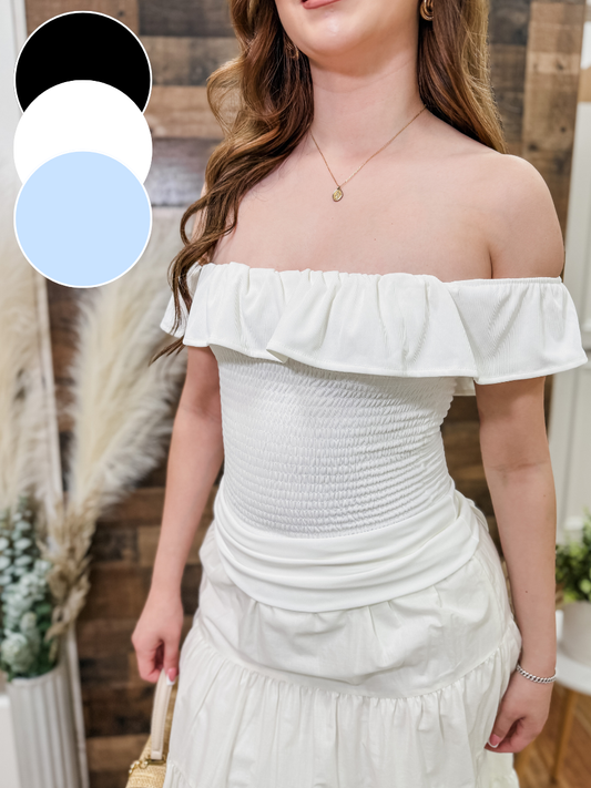 Chelsea Off Shoulder Smocked Top