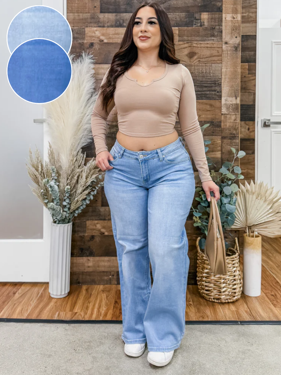 RESTOCK! Maya Low Rise Wide Leg Stretch Jeans