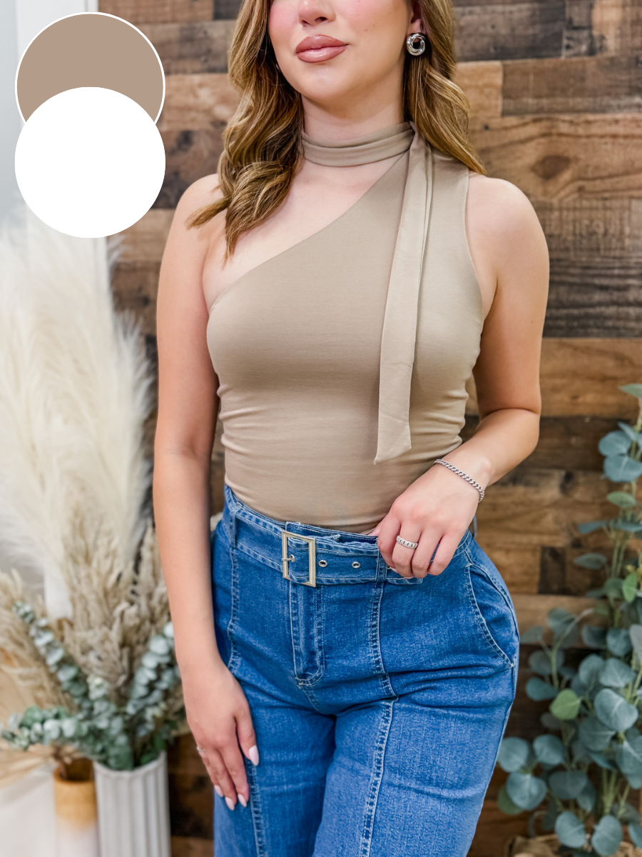 Rosie One Shoulder Neck Tie Top