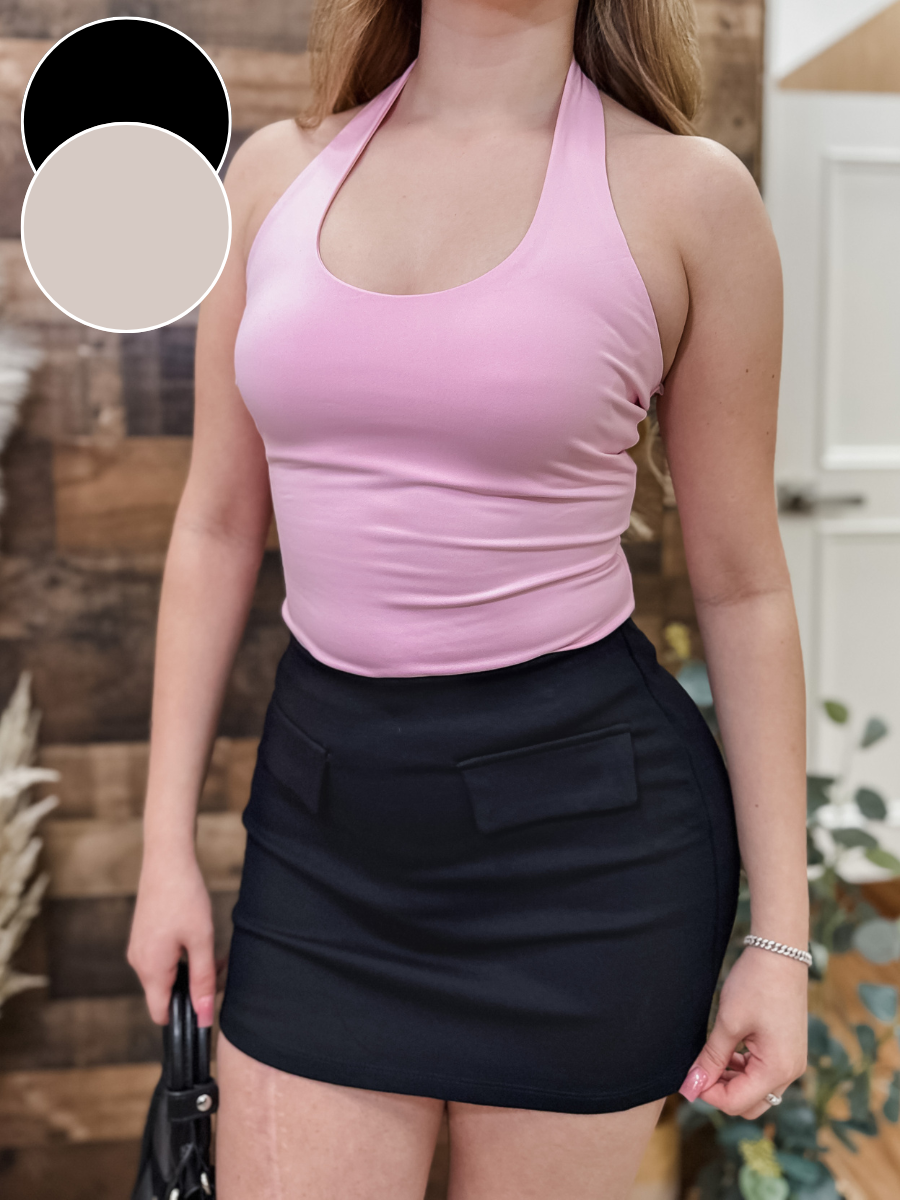 Rachelle Flap Pocket Mini Skirt