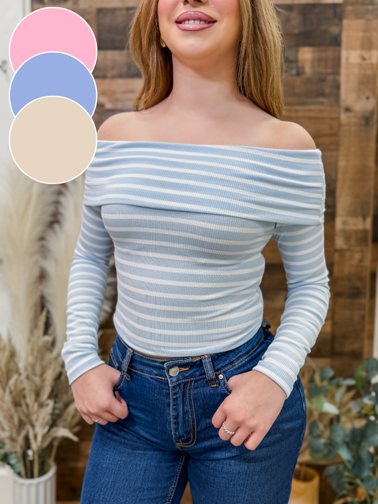 Lexi Off Shoulder Striped Top