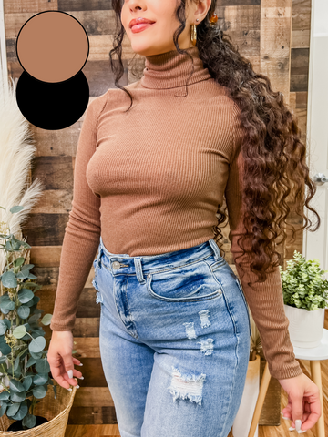 Naya Turtleneck Ribbed Bodysuit