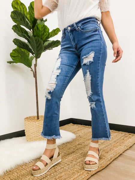 Melody Crop Flare Jeans