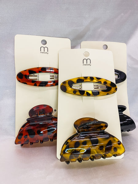 Spotted Hair Clips Set