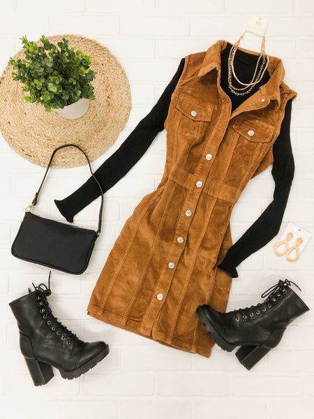 Corduroy Sleeveless Dress