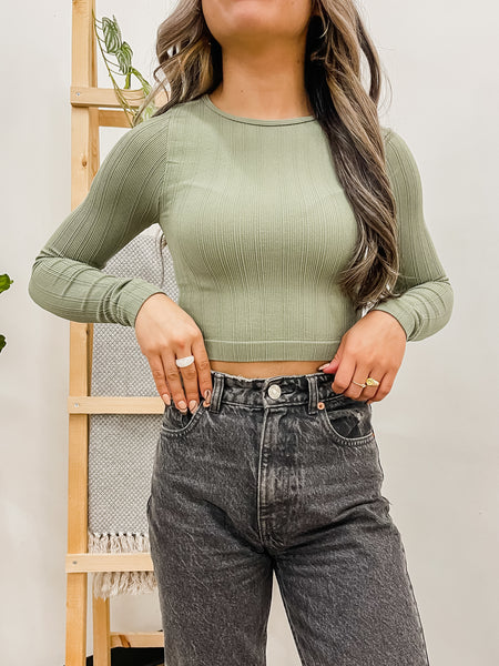 Seamless Long Sleeve Crop Top