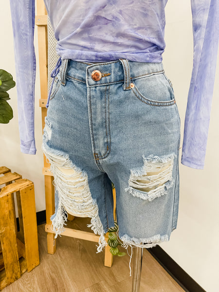 High Rise Boyfriend Jean Shorts