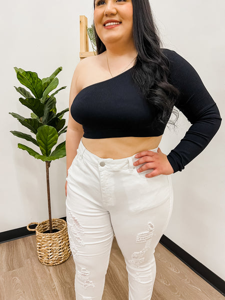 Camila One Sleeve Crop Top