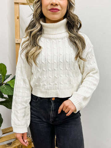 Julissa Cable Knit Crop Sweater