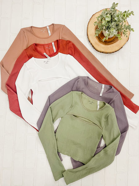 Seamless Cut Out Long Sleeve Top