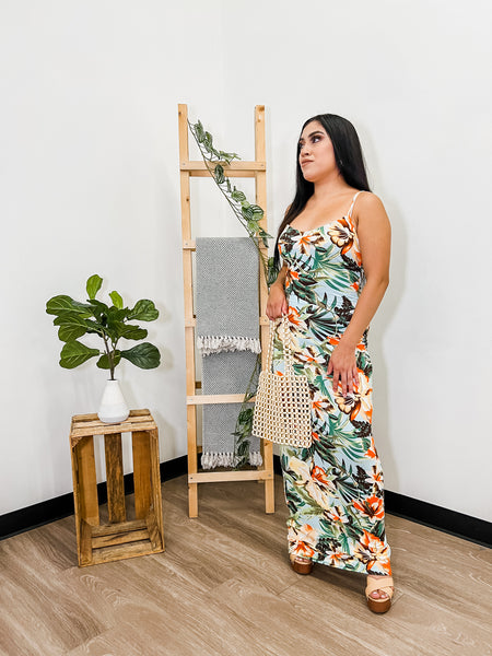 Tropical Slimming Maxi Dress