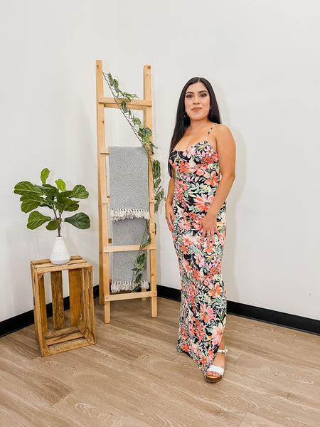 Floral Slimming Maxi Dress