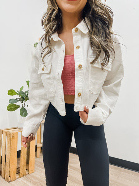 Alma Cropped Shirt Jacket