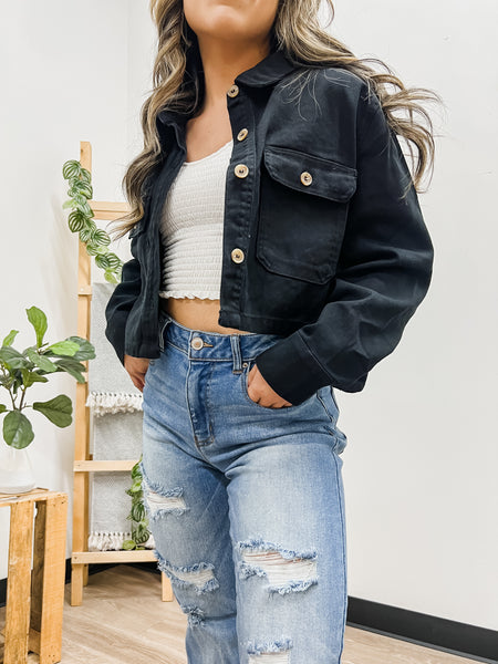 Alma Cropped Shirt Jacket