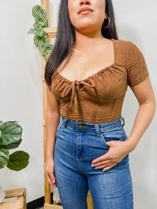 Nikki Floral Eyelet Crop Top