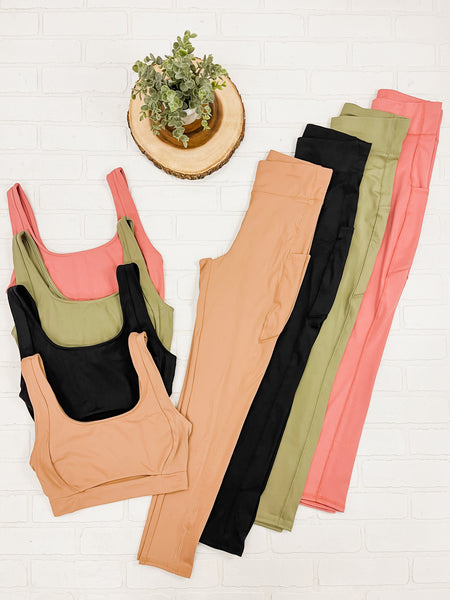 Cut Out Top Active Leggings Set