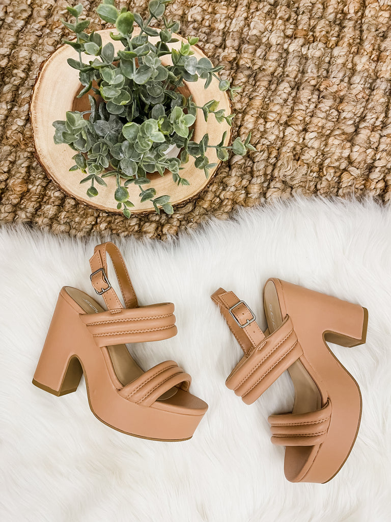 Chunky wedge outlet heels