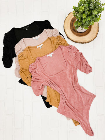 Shirred Short Sleeve Bodysuit