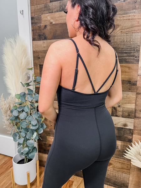 Janae Contour Sleeveless Flared Jumpsuit