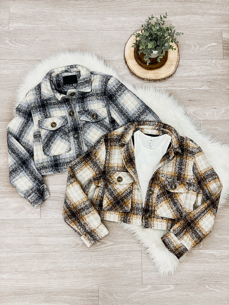 Luciana Cropped Plaid Jacket